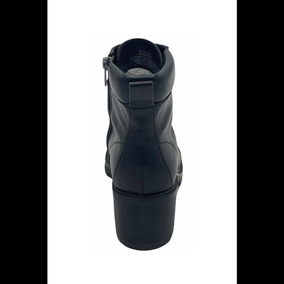 Vince Camuto Leather Lace-Up Ankle Boots Gaviana Black - Medium - Picture 4 of 5